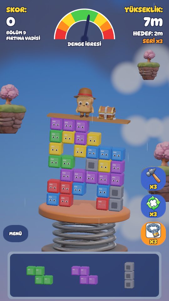 Gravity Blast: yayın üstündeki kule, Tıkır ve sandık