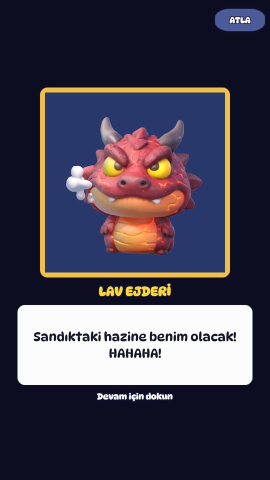 Gravity Blast: Lav Ejderi ile hikâye sahnesi