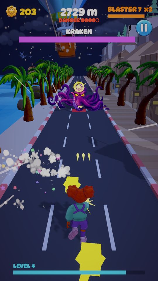 Octo Blast Run: gece Korsan Koyu'nda Kraken dövüşü
