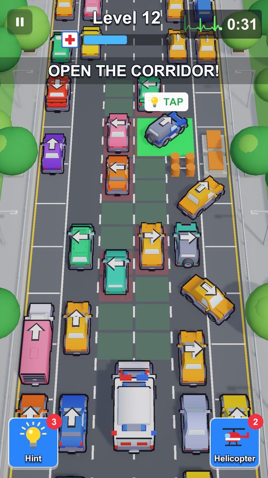 Siren Rush: an ambulance stuck in traffic and the cars that must pull over