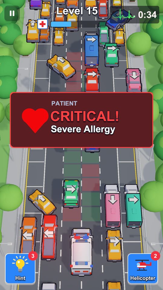 Siren Rush: the critical patient card