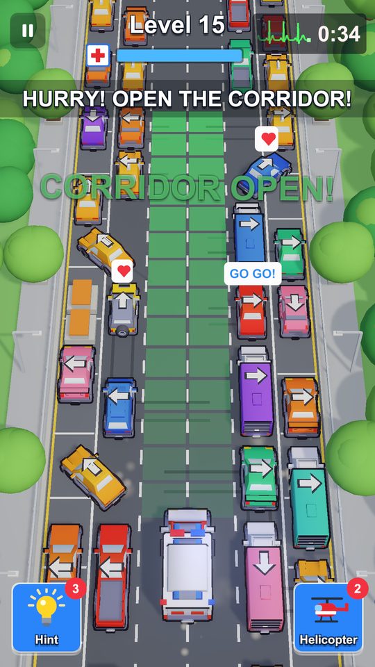 Siren Rush: the ambulance racing through the opened corridor